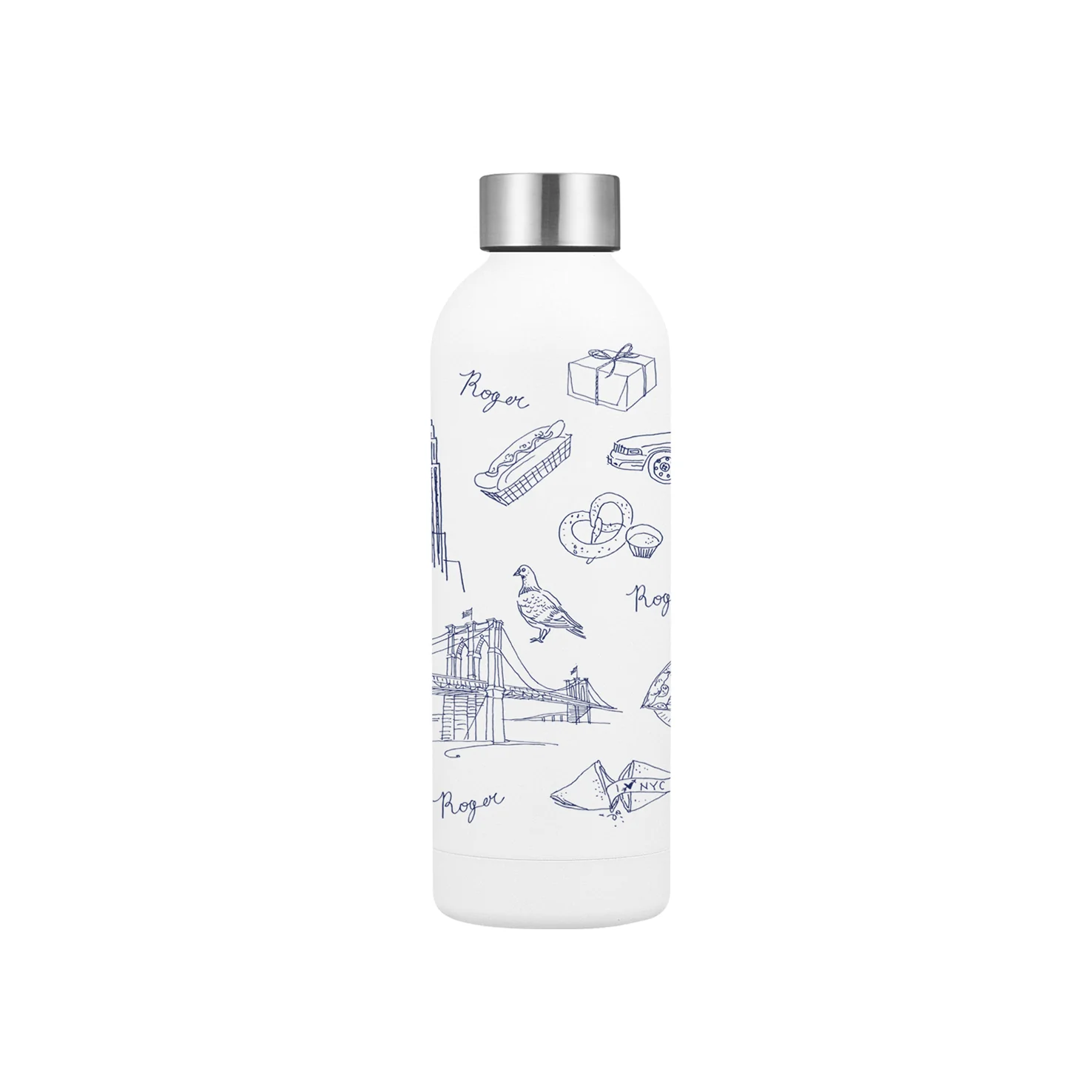 TWO STRANGERS Pattern Water Bottle - Image 2